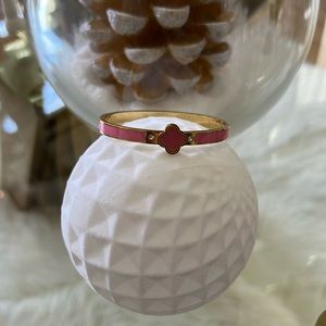 Pink Bracelet Four Leaf Clover Bangle